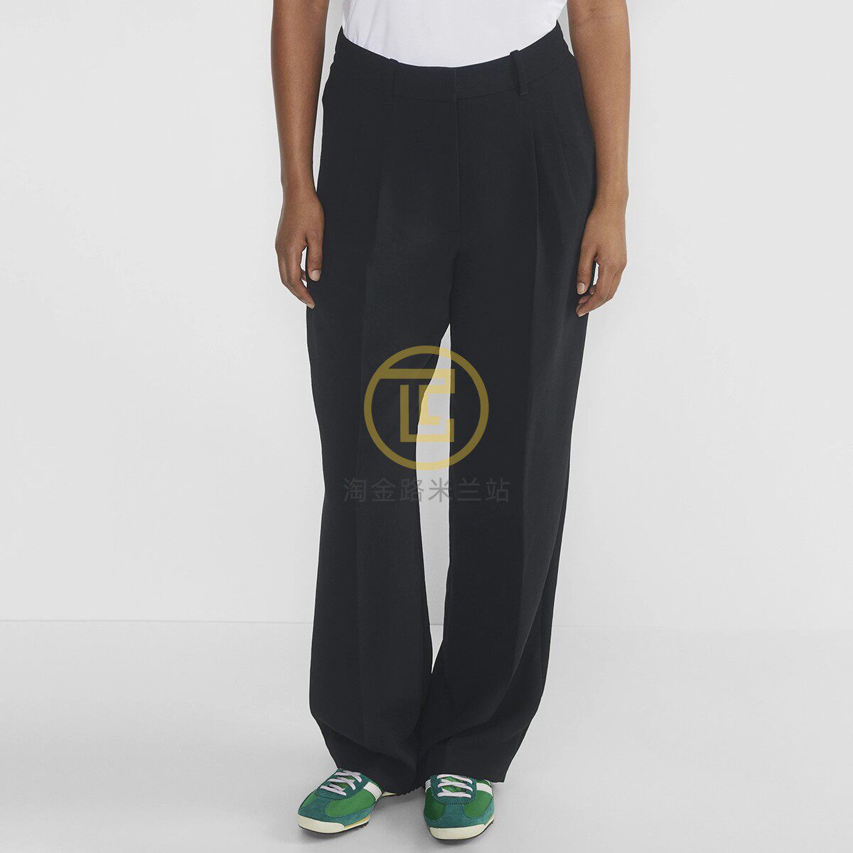 thumbnail for Aritzia high-waist wide-leg dress pants for women, 117613 effortless curve fit, 123624 Japanese crepe fabric