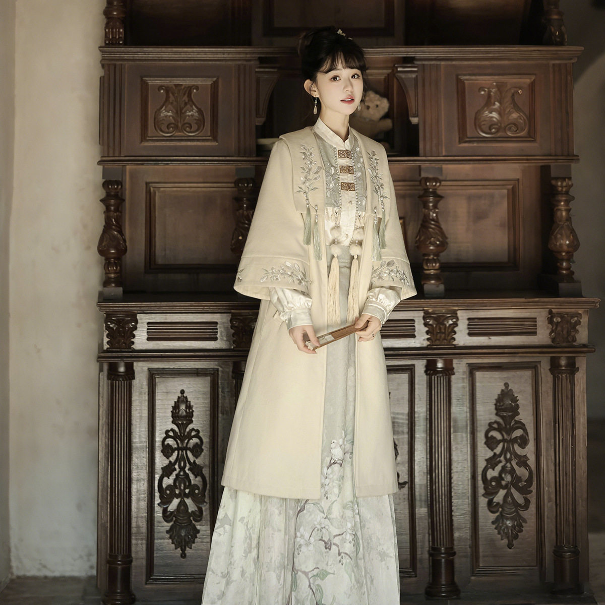 倚梦阁原创芳野故梦汉服女国风汉元素新中式外套上衣半裙套装9760