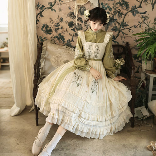 倚梦阁原创百合诗汉服女中国风汉元素新中式上衣吊带裙套装9577