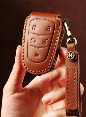 真皮适用于凯迪拉克ct6钥匙套ct5扣xt4车xt6xt5车tsct4全包壳atsl