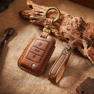 真皮大众车钥匙套迈腾帕萨特C速腾polo宝来探途岳歌朗逸ID途观L高