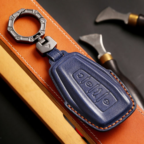 吉利车钥匙套帝豪缤越星瑞博越X星越L博瑞智能专用手工真皮壳扣包