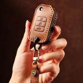 头层牛皮本田crv折叠钥匙套讴歌九代雅阁扣xrv缤智汽车手工包扣壳