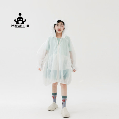 Paw家原创女童花朵帽防晒衫夏季