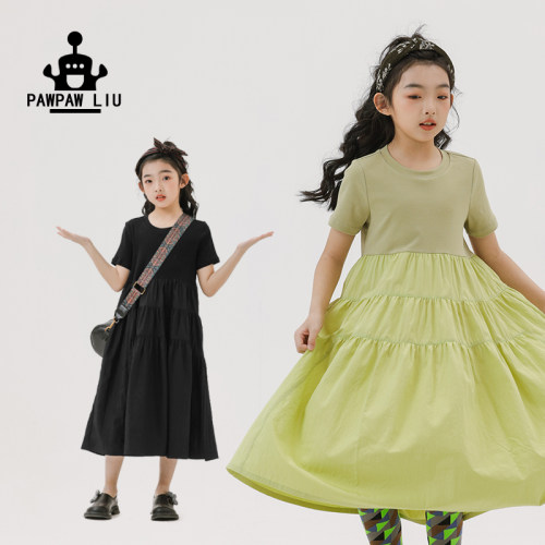 Paw家原创女童文艺文艺针织长裙