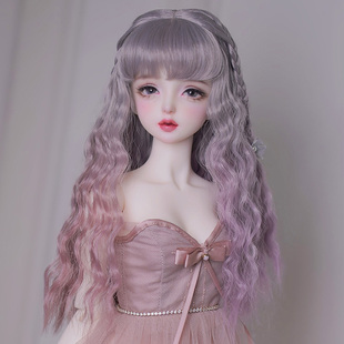 bjd4分假发渐变拼色6分3分小布娃娃假毛进口仿马海毛软丝假发包邮