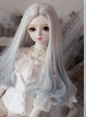 bjd娃娃假发4分3分sd dd巨婴 高温丝中分灰色渐变卷发预售包邮