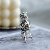 睡莲生生世世 素复古小众设计项链挂坠 925纯银吊坠动物小猪盒子元