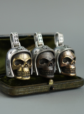 小众纯银进口骑士头盔送男友吊坠