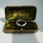 睡莲生生世世 原创设计925纯银莫比乌斯环誓言戒指个性 情侣对戒