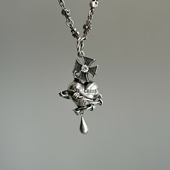 睡莲生生世世 素复古挂件 原创设计925纯银吊坠无限循环星球荆棘元