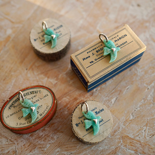 睡莲生生世世 原创设计925纯银天河石飞鸟爱心元素吊坠小众挂坠