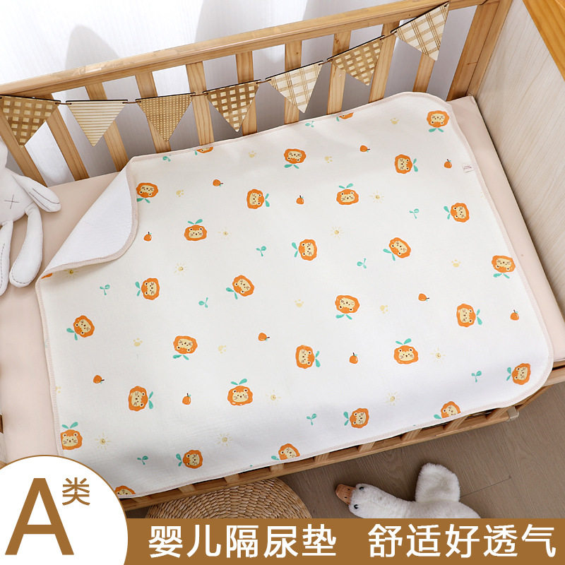 婴儿绉布隔尿垫可洗婴童用品批发纱布a类纯棉防水透气宝宝玩耍垫