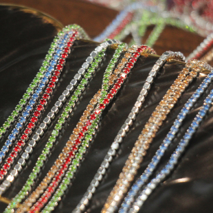 刺绣娃衣服装 法式 材料辅料配 彩色密爪链水钻链条 1.5mm超细爪链