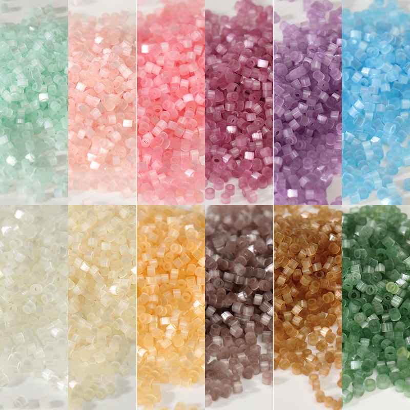 猫眼拉丝管珠闪白米珠法绣材料