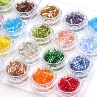 【 9mm长管珠】透明炫彩灌银管珠服装饰品团扇diy法式刺绣配件