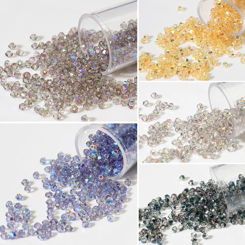 2mm菱形水晶珠刺绣娃衣串珠饰品