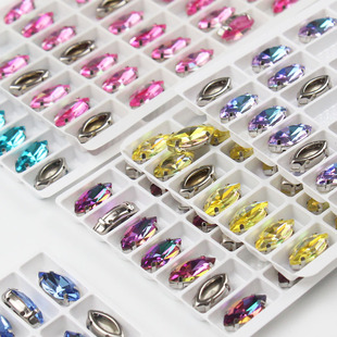 刺绣手缝钻 法式 多切面马眼钉珠绣材料 15mm马眼型镂空爪钻