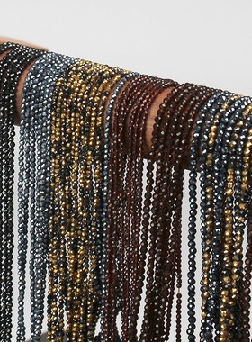 【耀黑系】法绣装饰尖晶珠黑色水晶切面珠串珠手链服装饰设计米珠