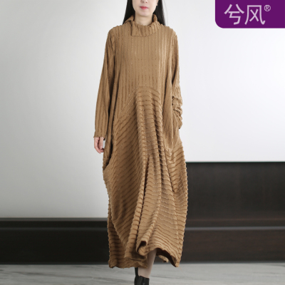 解构不规则宽松茧型连衣裙显瘦秋