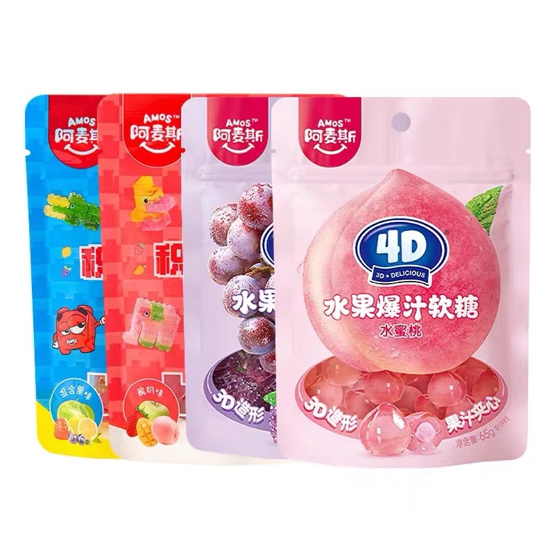 阿麦斯4D爆浆积木夹心软糖65g
