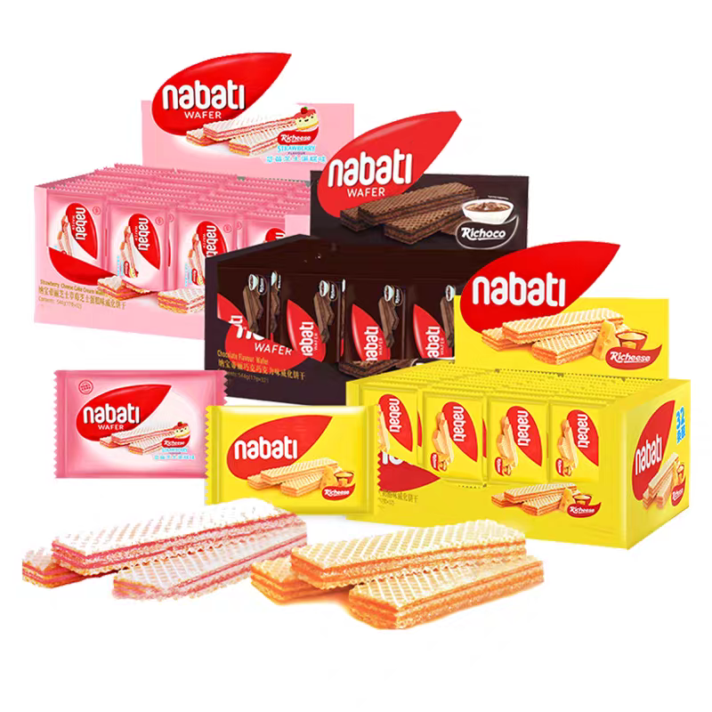 临期食品印尼进口丽芝士纳宝帝512g盒装威化夹心饼干独立包装