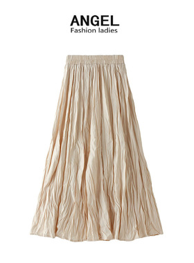 Pleated pleated skirt half-body skirt autumn and winter wome