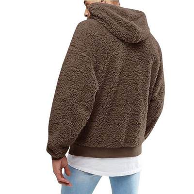 Plush loose long-sleeved hooded sweater 加绒宽松长袖连帽卫衣