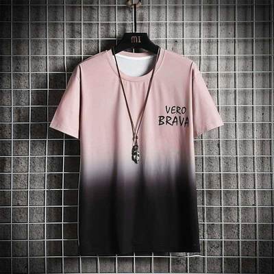 Summer new youth personality gradient T-shirt men&#39;s