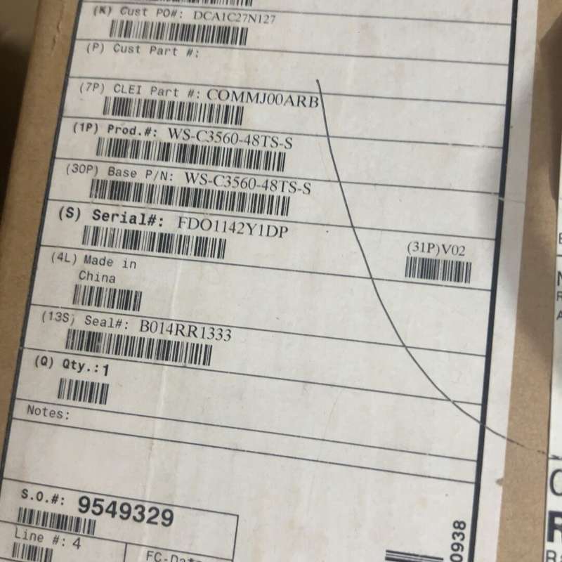 WS-C3560-48TS-S百兆交换机， 全新 原装 现货--议价商品