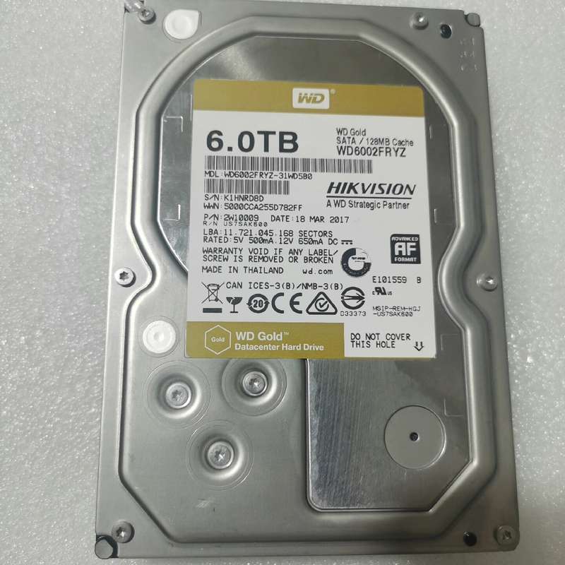 全新海康 6T WD 金盘 SATA机械硬盘 WD 海康威视--议价商品