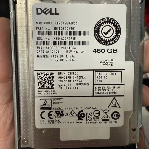 DELL戴尔 480G SAS SSD固态硬盘，型号KPM5--议价商品