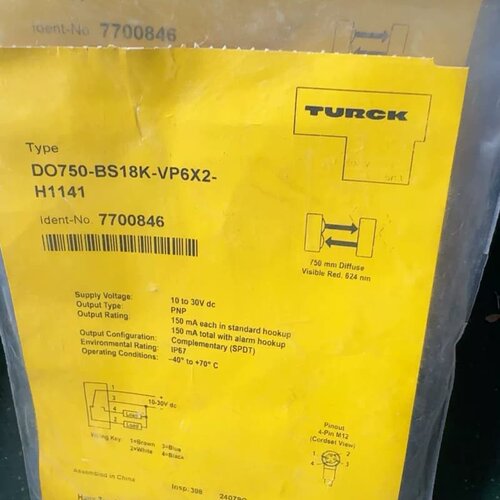 图尔克光电开关DO750-BS18K-VP6X2-H1141--议价商品
