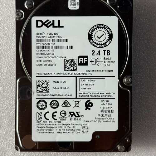 戴尔 0RWR8F 2.4TB 2.5寸 SAS 10K硬盘--议价商品