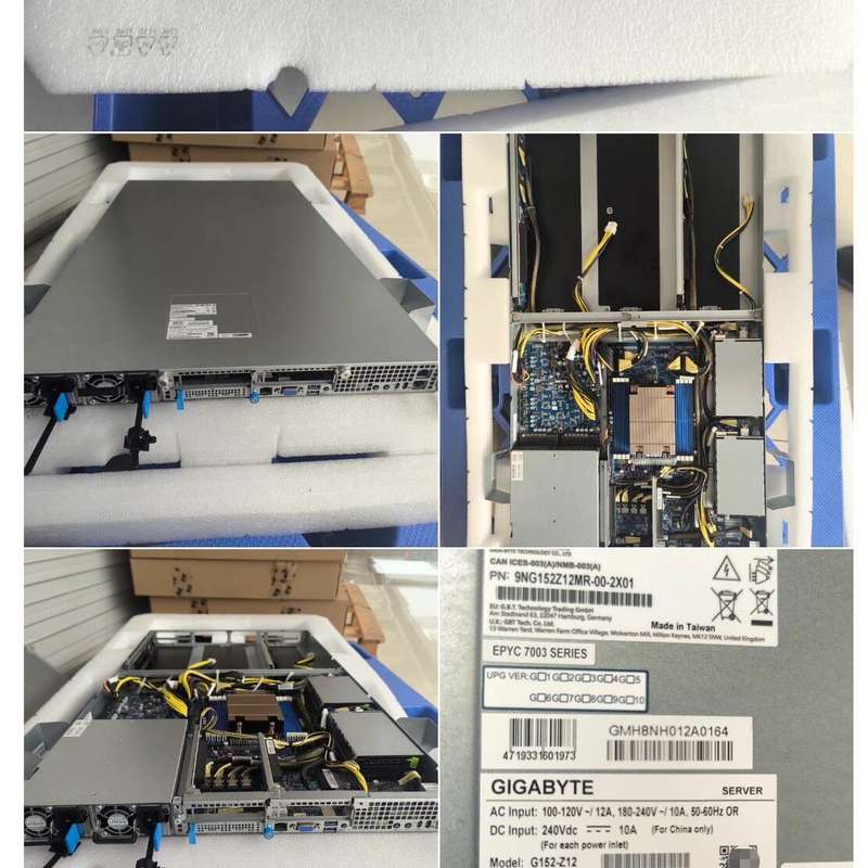 全新技嘉AMD霄龙1U服务器G152-Z12，可以选配风冷--议价商品