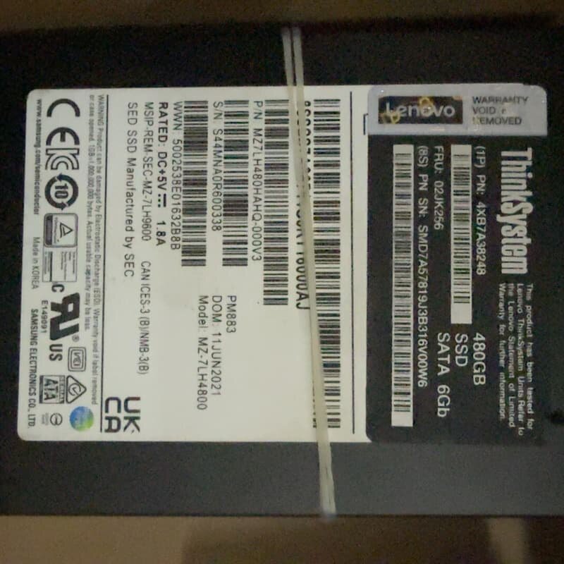 联想ThinkSystem 480G企业级SSD,型号4XB--议价商品