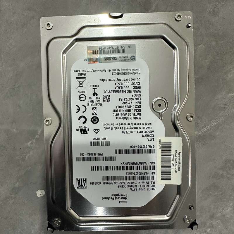 惠普HP 500G 7200转企业级硬盘,3.5寸SATA接--议价商品