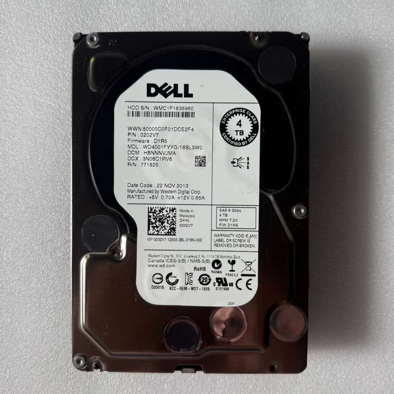 DELL戴尔 4TB 3.5寸 7.2K SAS企业级硬盘--议价商品