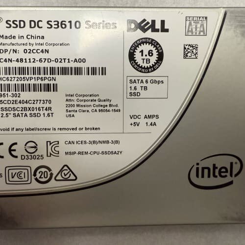 出戴尔DELL S3610 1.6T固态硬盘，型号SSDSC--议价商品