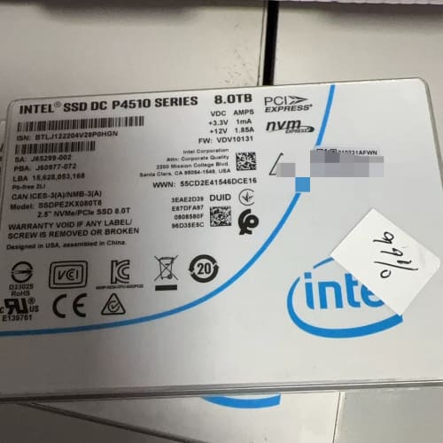 出一个英特尔Intel+P4510系列的8TB固态硬盘，全新--议价商品