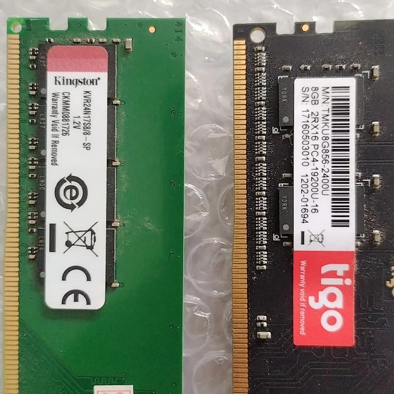 金士顿，金泰克各1条，DDR4 8G内存条，台式机拆下来的，--议价商