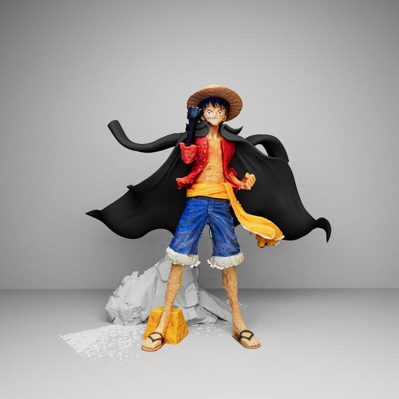全新未拆】Jump50周年路飞(鬼岛披风+岩石底座) 顺丰--议价商品