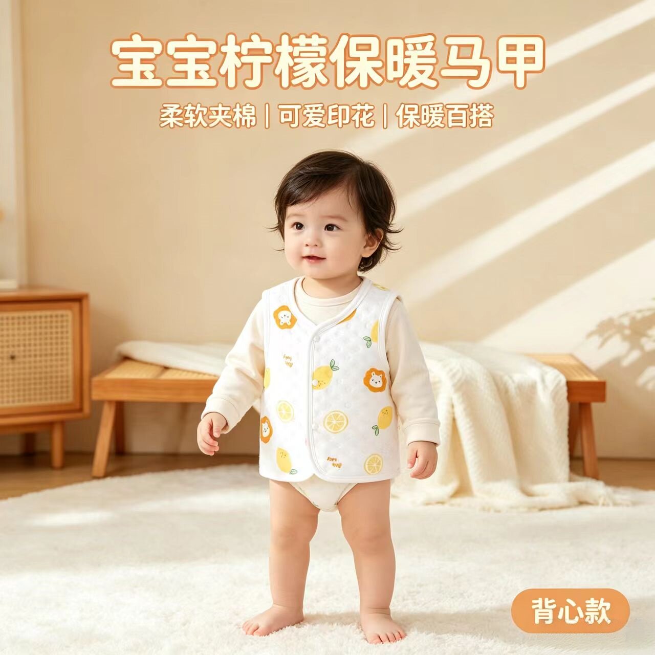 婴儿保暖新生儿童马夹坎肩
