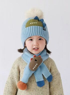 2026新款宝宝帽子秋冬款可爱卡通保暖加厚毛线帽男童女童针织护耳