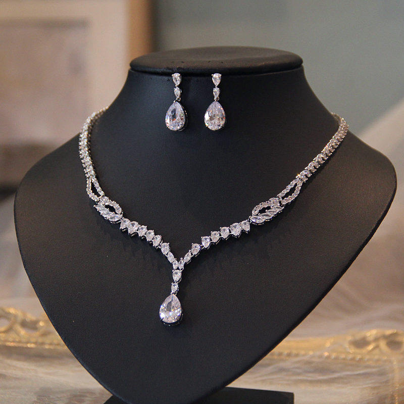 新款新娘锆石项链婚礼舞台晚宴年会饰品婚纱礼服配饰车展模特首饰