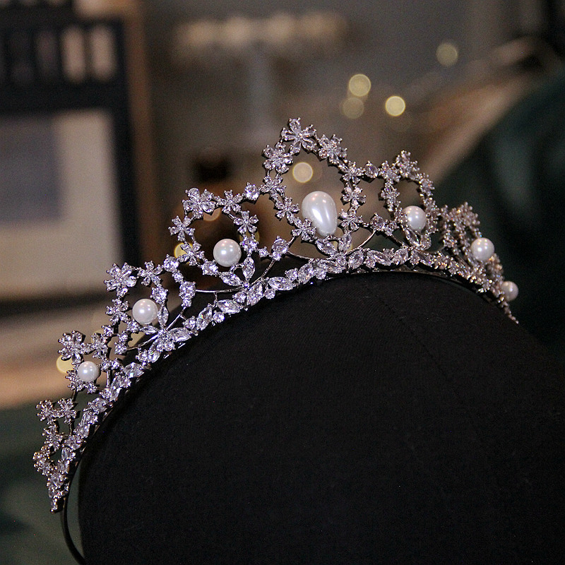 BWBRIDE皇冠锆石珍珠轻奢新娘