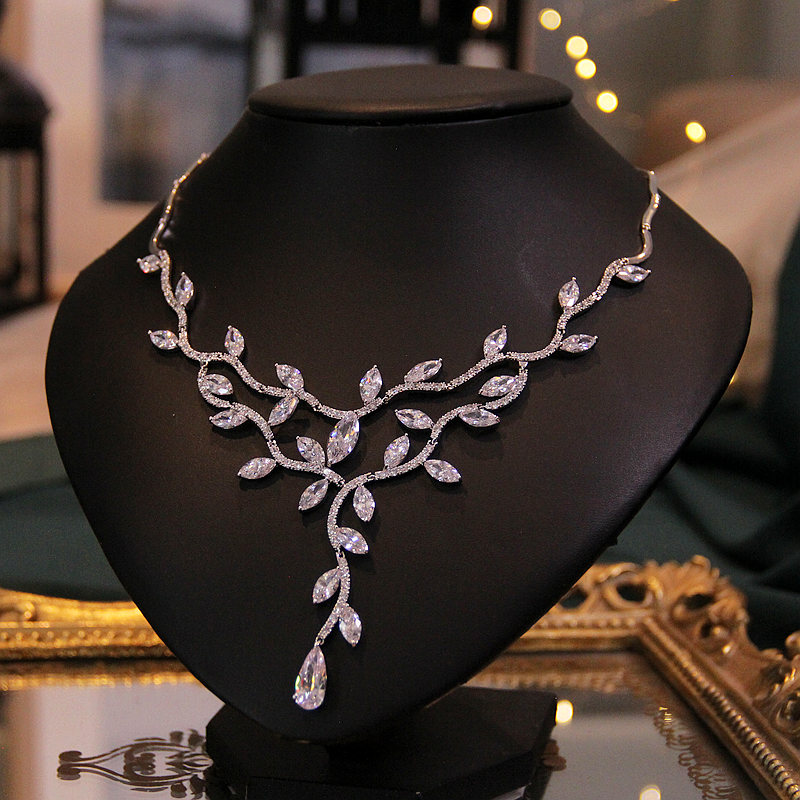 欧美饰品奢华气质新娘锆石项链