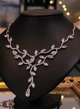 欧美饰品奢华气质新娘锆石项链