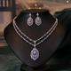 新娘项链耳环锆石双层女轻奢小众主婚纱高级感气质结婚礼服配首饰