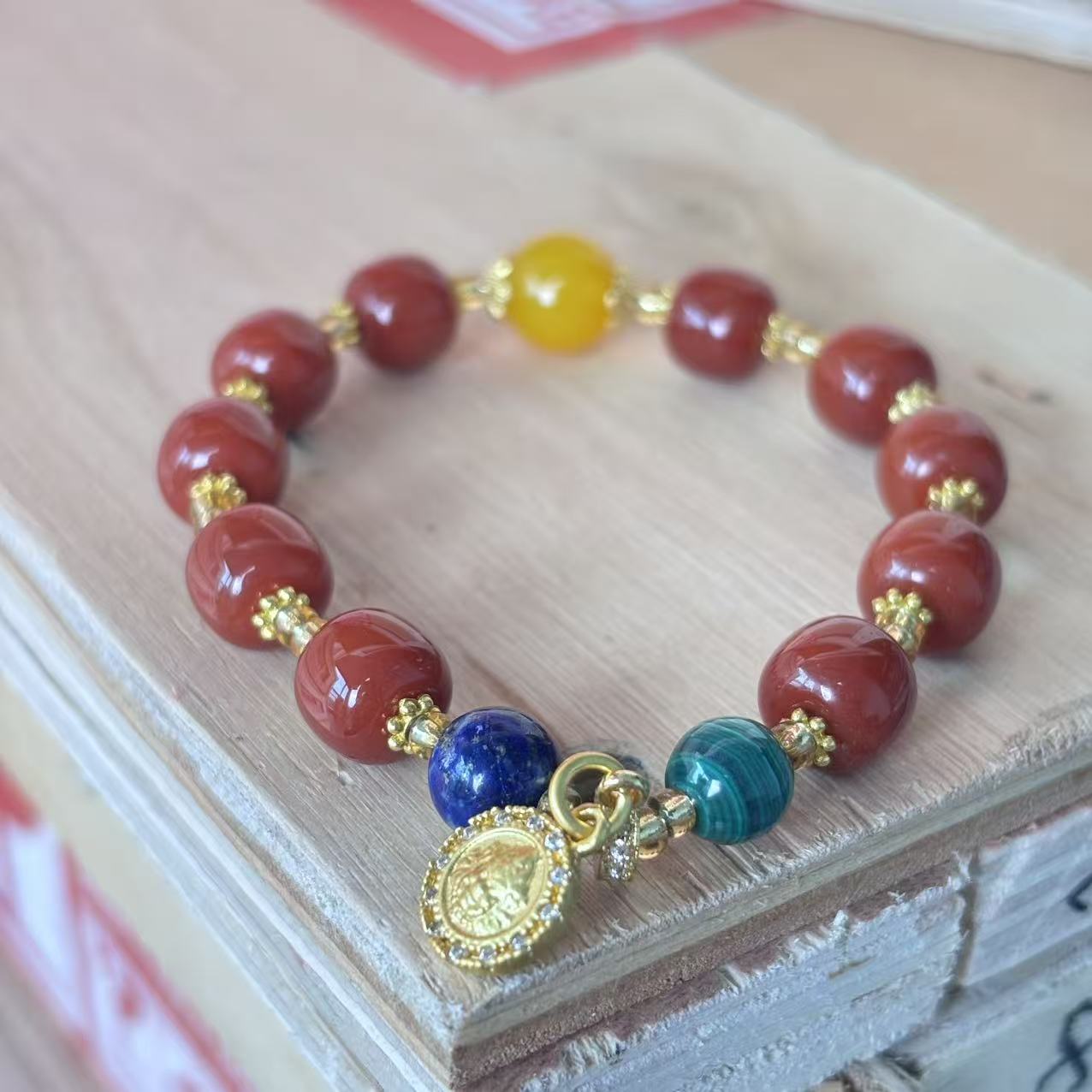 SZH0828-南红多宝手链 每颗珠子都藏着心思